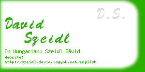 david szeidl business card